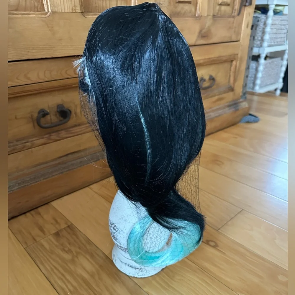 WIG Black and Light Blue Women's Wig & Hair Cap NEW (still in wrap) - Picture 2 of 6